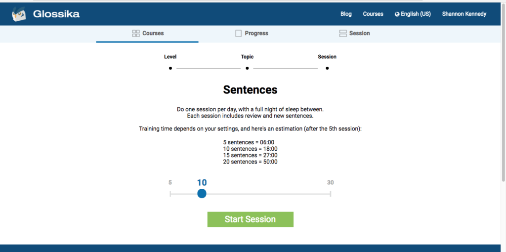 Glossika: Review of the audio language program