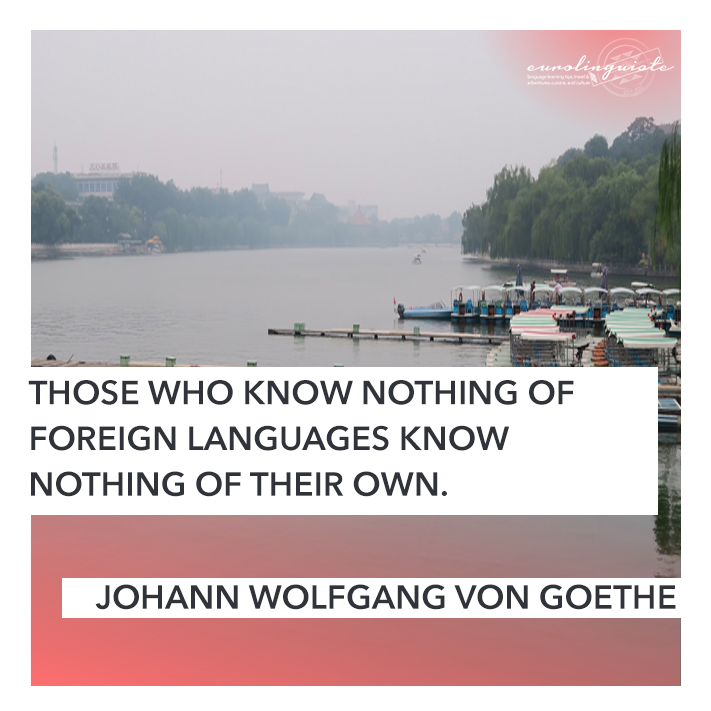 Those who know nothing of foreign languages know nothing of their own.
JOHANN WOLFGANG VON GOETHE